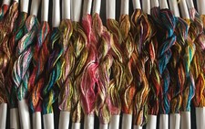 20 Skeins Large Silk Stranded Multi Coloured  Embroidery Threads - High Quality
