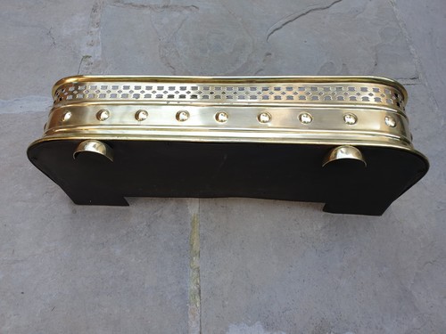 Victorian brass fire fender - brass,