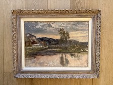 Valley Landscape - Antique Oil