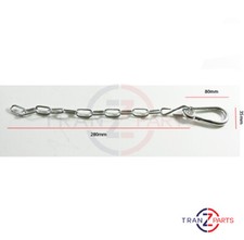 TRAILER/HGV FIFTH WHEEL SAFETY HOOK AND CHAIN SNAP CARABINER DOG CLIP 80MM