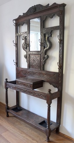 Antique victorian carved oak - carved,