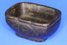 Small antique papier mache bowl, 1½ inches wide, Snuff?    **[27554]