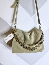 NWT Viola Castellani Shoulder Bag Crossbody Taupe TJ5007 Chain Gold Milano Italy