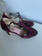 Joe Browns Perfectly Vintage T-Bar Shoes womens Mary Jane  Burgundy Size UK 5