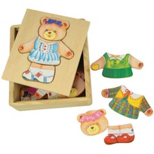 Bigjigs Toys Wooden Mrs Bear Dress Up Jigsaw Puzzle Chunky Mix Match