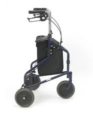 Days 3 Wheel Folding Mobility Walker Rollator With Shopping Bag and breaks. Grey