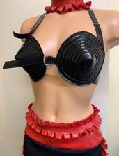 BLACK PVC CONICAL BULLET BRA
