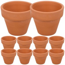  10 Pcs Clay Plant Pots Small Round Vase Terracotta Pottery Planter Office