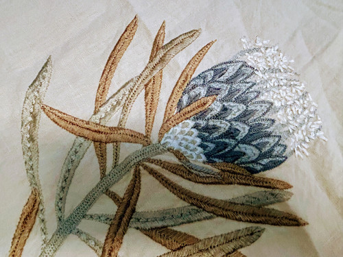 Protea flower embroidered - flower,