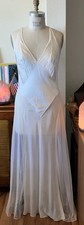 Vtg Y2K Victorias Secret Slip Long Maxi Nightgown Ivory 100% Silk Negligee L