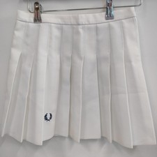 Vintage Fred Perry White Pleated Tennis Skirt Size 14