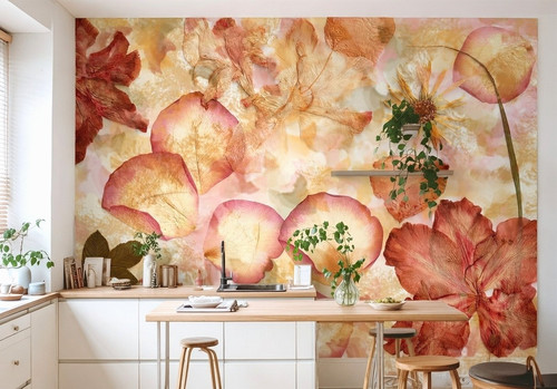 Dried flowers wallpaper wall - wallpaper,