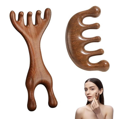Wooden scalp massage brush - wooden,