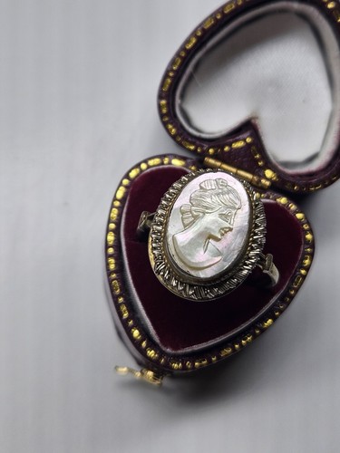 Vintage 800 cameo ring - 800,
