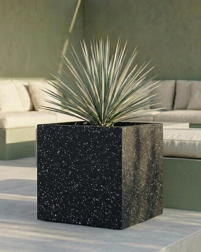 40cm black terrazzo square - 40cm,