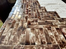 Antique Cambridge Fireplace Tile Surround—Espresso Swirl c. 1890-1910