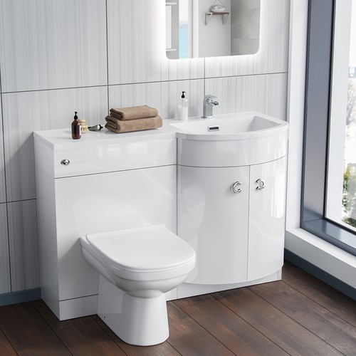 Nes home white - 1100mm, p-shaped