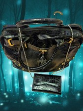 Butler Wilson Large Alligator Black handbag & Matching Purse