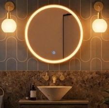 Luxury Gold Round LED Mirror