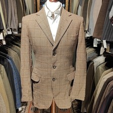 Vintage Mens 40R Savile Row Saxon Hawk Check Tweed Suit Jacket Blazer 1950s V 