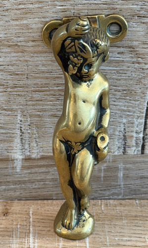 Vintage solid brass cherub - solid,