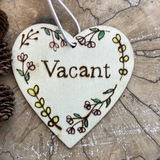 Handmade Toilet Engaged Vacant Double Sided Wooden Hanging Door Sign