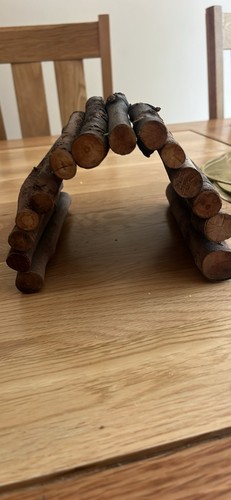 Wooden log bridge tunnel hide - wooden,