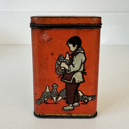 Vintage tin tea caddy china - vintage,