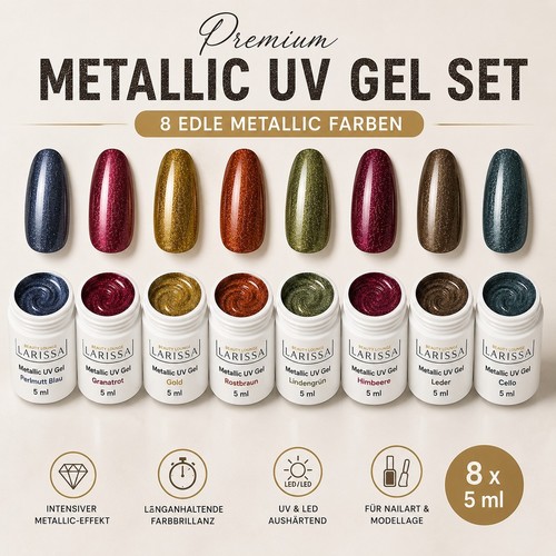 Metallic gel set colours - uv, 8