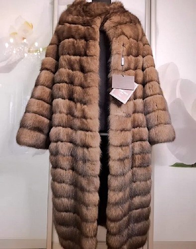 Long barguzin sable fur coat - long,