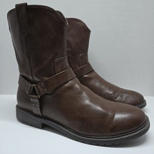 Frye Mens 11 M Otis Stacked Heel Motorcycle Biker Roper Harness Boots Brown