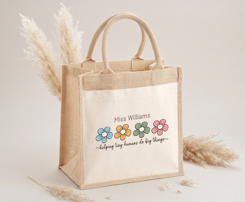 Personalised teacher jute bag - teacher,