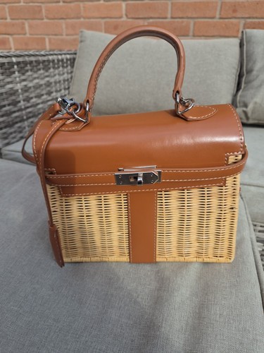 Wicker hammer shoulder - wicker, handbag