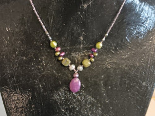 Tourmaline drop necklace - drop,