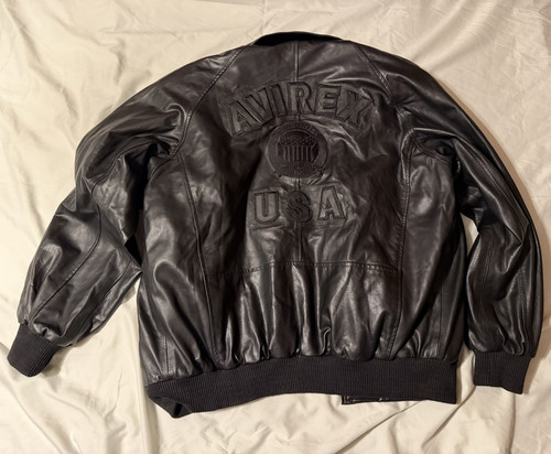 Avirex men black leather - men's,
