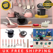 28Pcs Kids Play Kitchen Toy Childrens Cooking Utensils Pots Pans Accessories Set