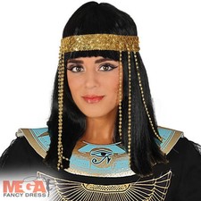 Ancient Egyptian Queen Wig Ladies Fancy Dress Cleopatra Adults Costume Accessory