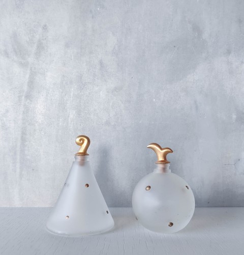 Pair vintage glass perfume - of,