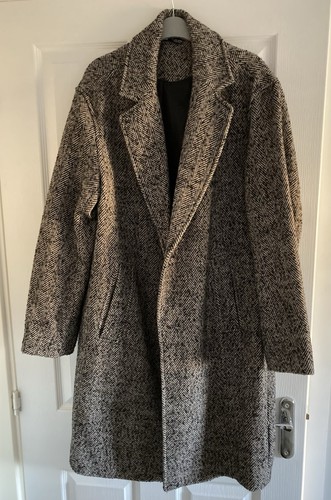 Zara men herringbone coat - herringbone,