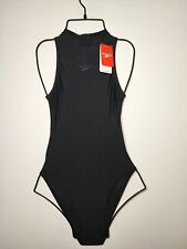 BNWT Speedo Black Hydrasuit Zipper Back One Piece Swimsuit Lycra Bodysuit 28 2XS
