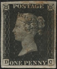 SG2 1d Black plate 1A fine