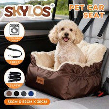 Skylos Small Dog Booster Car Seat Dog Washable Pet Travel Bed With Leash Storage