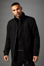 Maine Black Wool Look Jacket Mens Casual Jackets & Coats
