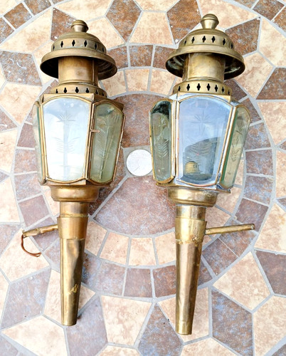 Pair vintage brass - brass, carriage