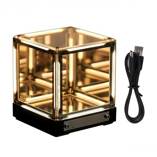 Yellow infinity mirror cube - infinity,