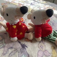 Maisy Mouse Bundle Soft Toy Plush Red Dress Lucy Cousins Mice Pair Maisie 2003