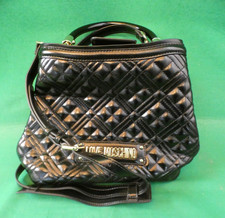 Love Moschino black quilted faux leather shoulder bag with dust cover bag