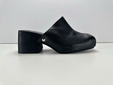 Topshop Raven Leather Clog Mules Black Uk 3/Eu 36