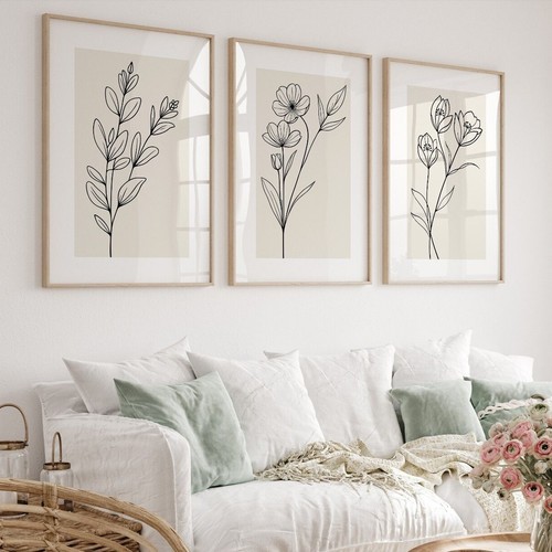 Set botanical line art - set, of