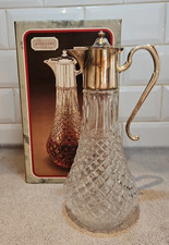 The Jeweller's Collection Glass Claret Jug with Silver Plated Mount 1980s Boxed